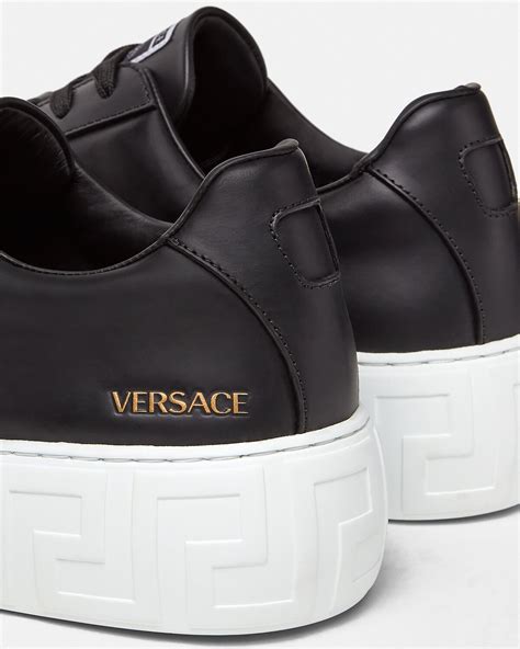 versace piped gold sneakers|versace greca sneakers men.